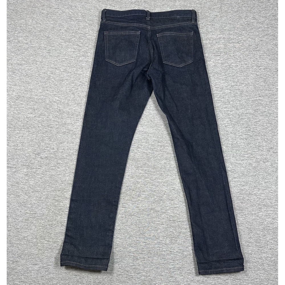Uniqlo Jeans Mens 32x32 Blue Selvedge Kaihara Japan Denim Slim Straight Mid Rise - Picture 3 of 11
